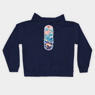 Oceanic Paradise: Sun, Sea, and 4 Types of Sharks Kids Hoodie